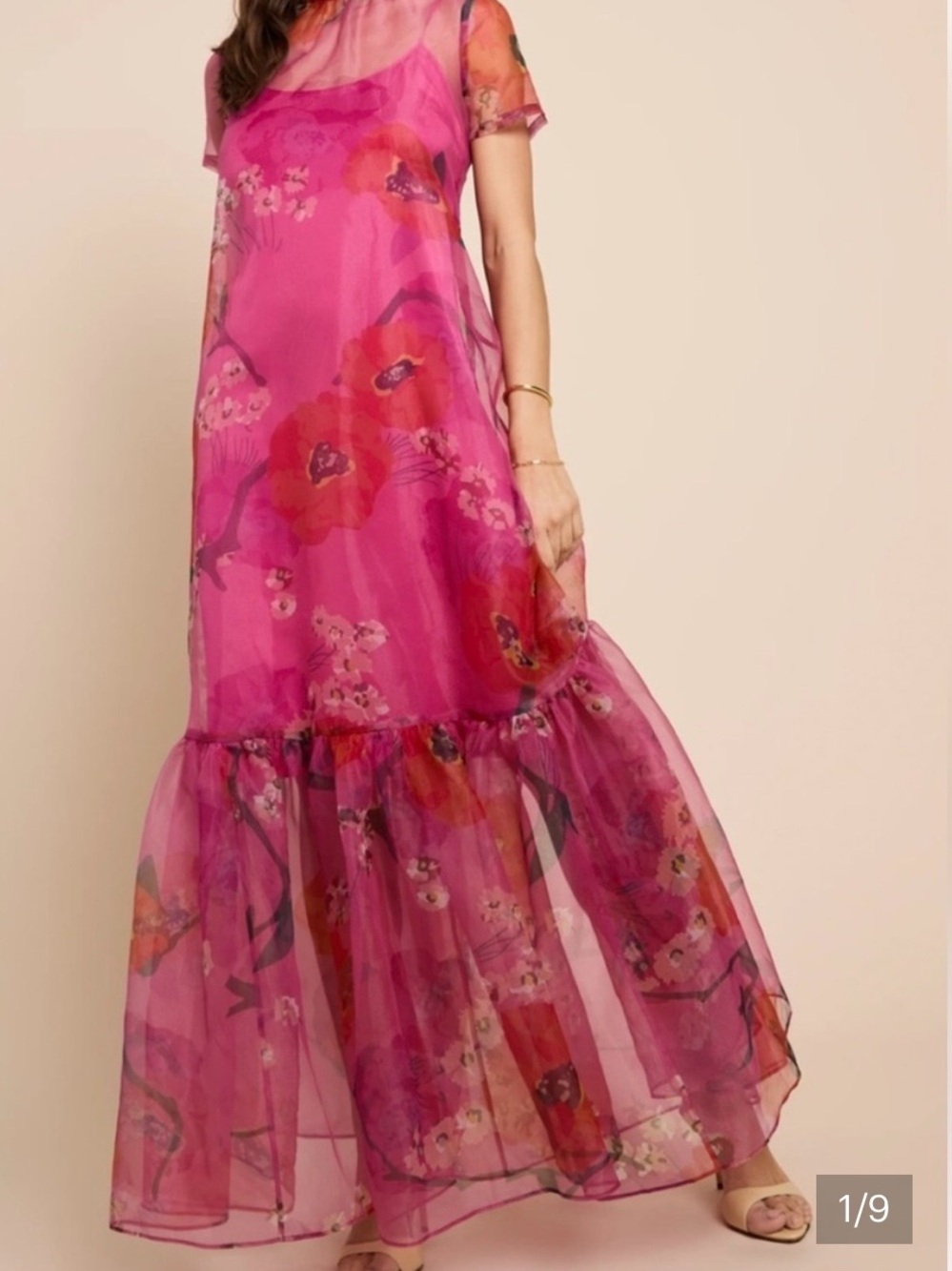 NWT CAARA Melody Pink
Poppy Organza Few Moda Maxi Dress Large